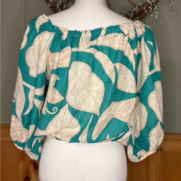 Rachel Zoe Teal and Cream Blouse size Small NWT. - Picture 3 of 8